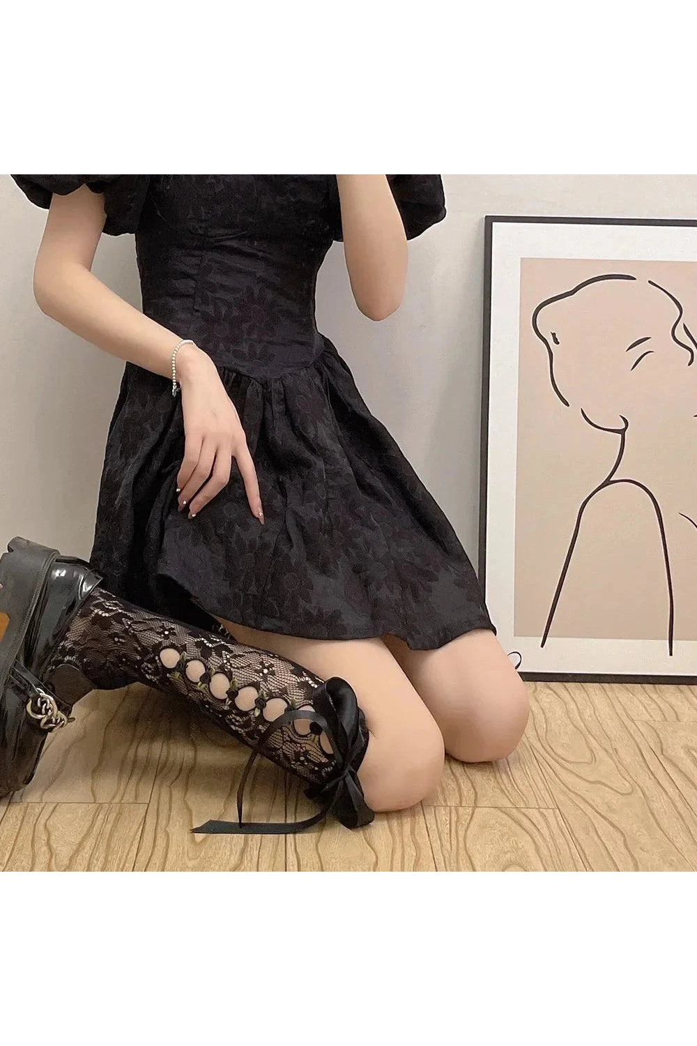 Y2k Gothic Lace Mesh Fishnet Knee Socks