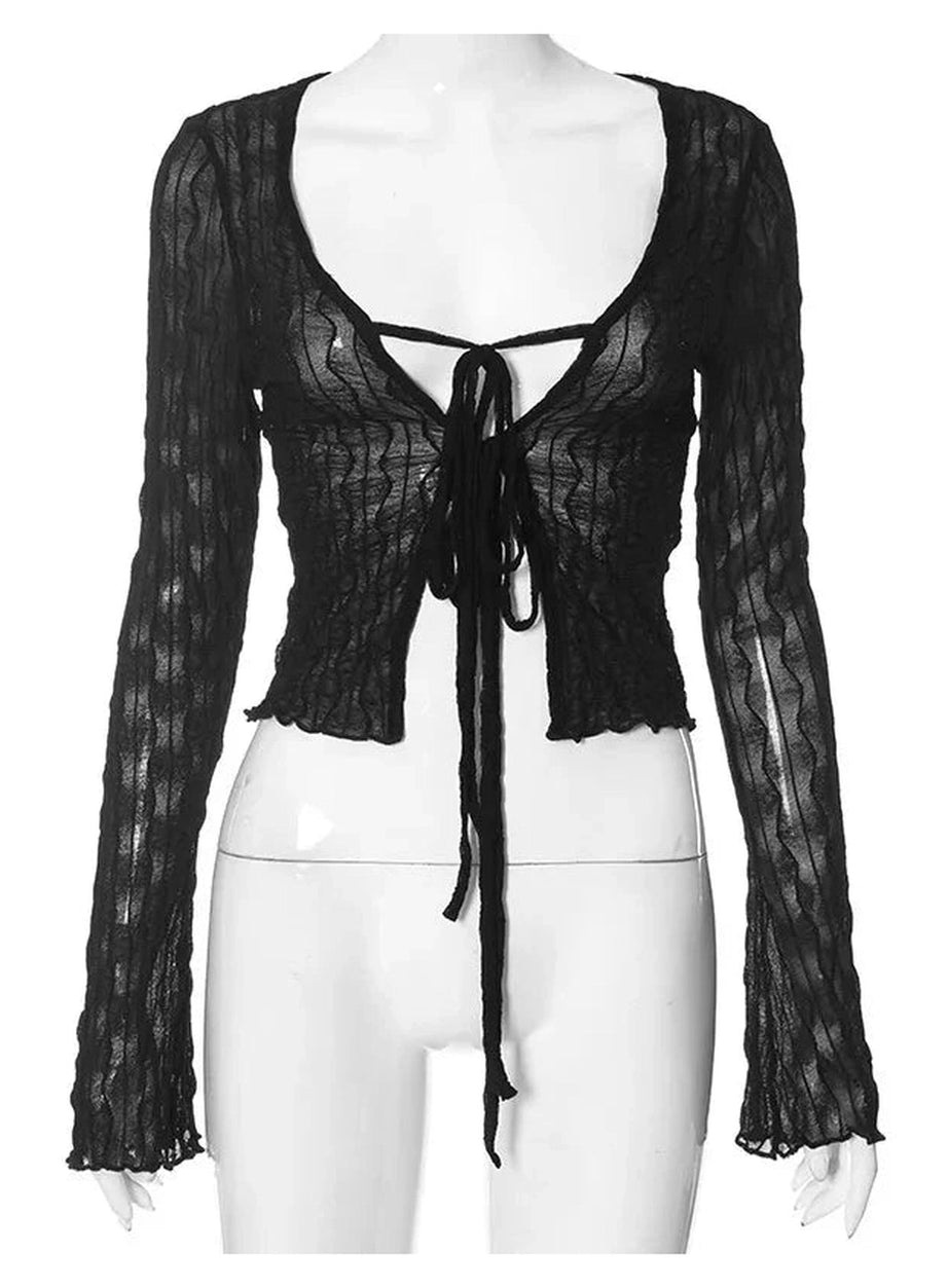 Y2k Gothic Lace Up Blouse