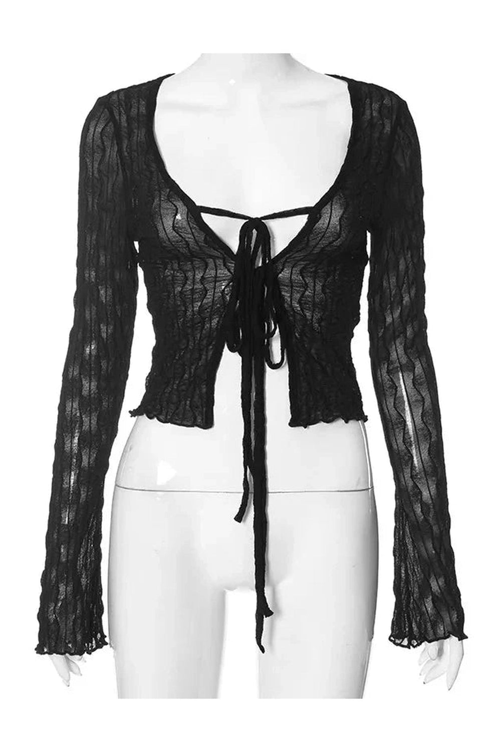 Y2k Gothic Lace Up Blouse