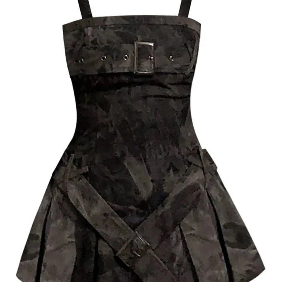 Y2k Gothic Mini Denim Dress