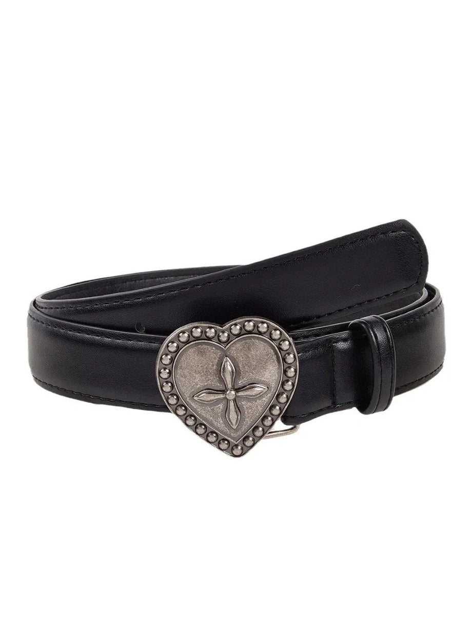 Y2k Gothic Peach Heart Cross Belt