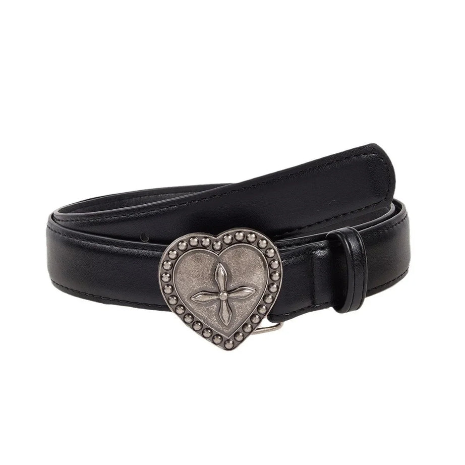 Y2k Gothic Peach Heart Cross Belt