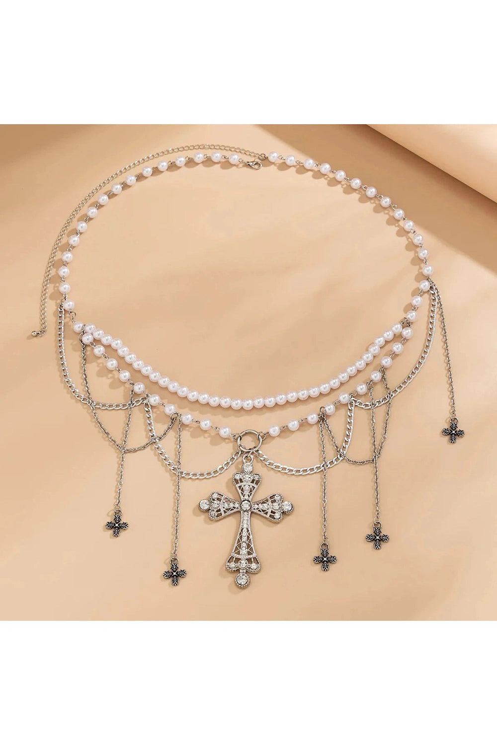 Y2k Gothic Pearl Beaded Belly Waist Chain