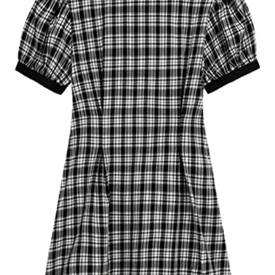 Y2k Gothic Plaid Peter Pan Dress