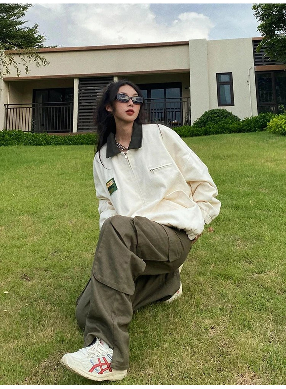 Y2k Gothic Preppy Oversized Jacket