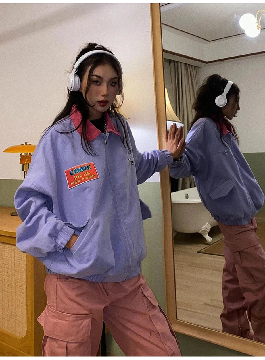 Y2k Gothic Preppy Oversized Jacket