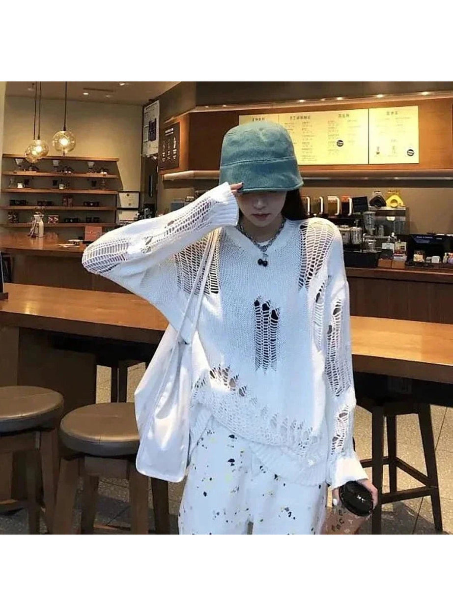 Y2k Gothic Punk Hollow Sweater