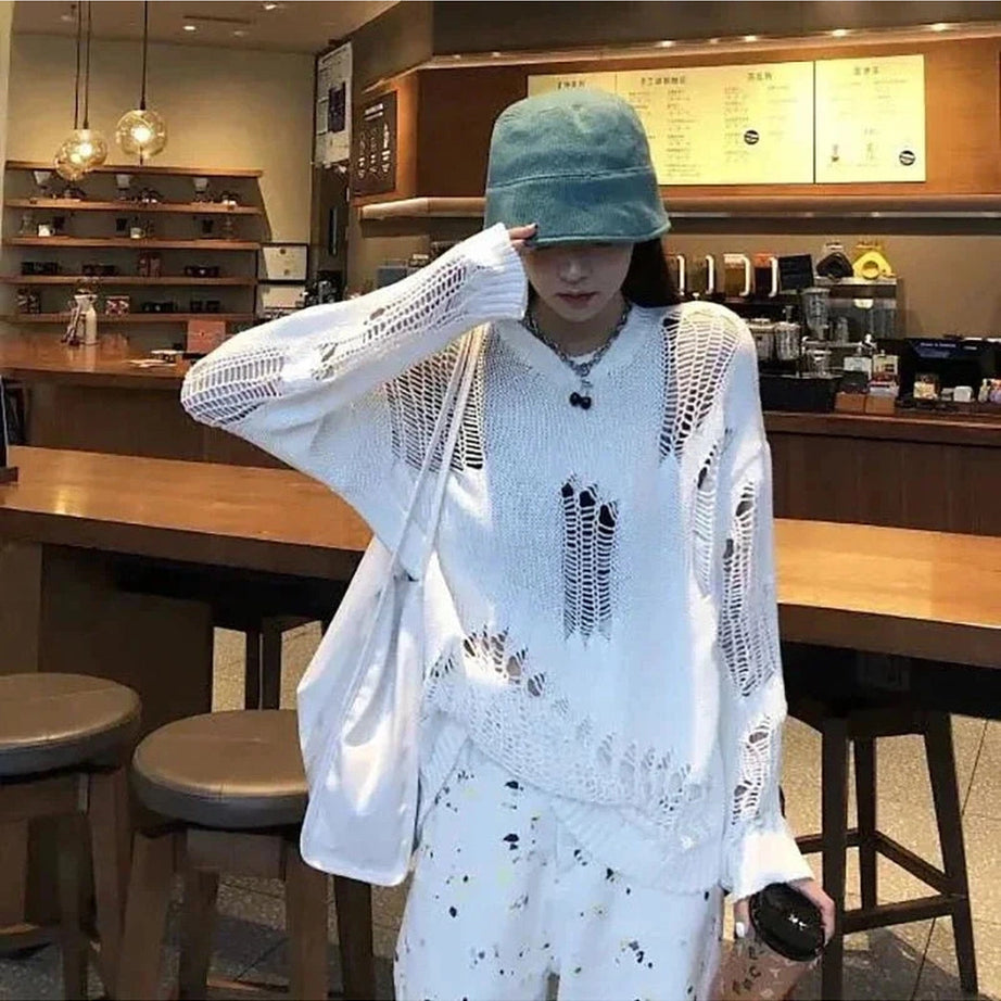 Y2k Gothic Punk Hollow Sweater