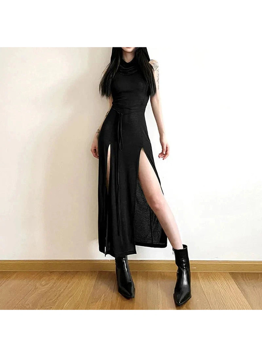 Y2k Gothic Punk Hollowed Midi Dress