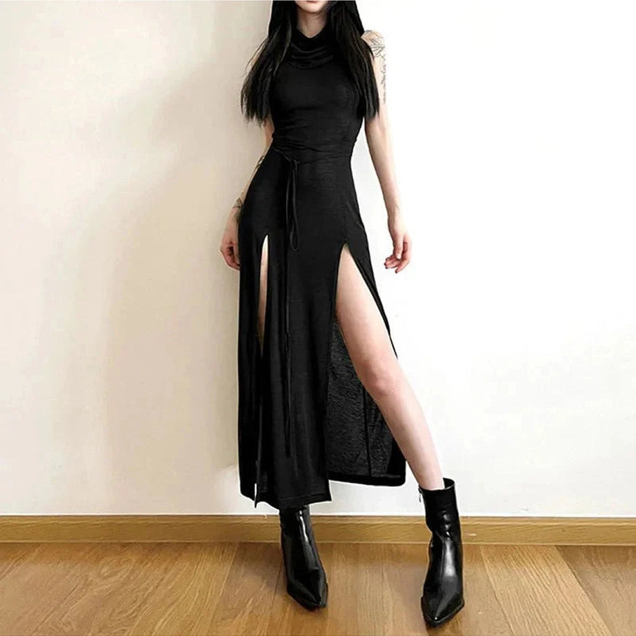 Y2k Gothic Punk Hollowed Midi Dress