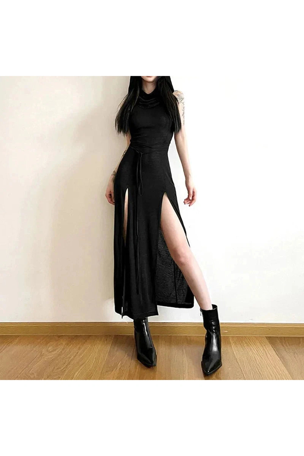 Y2k Gothic Punk Hollowed Midi Dress