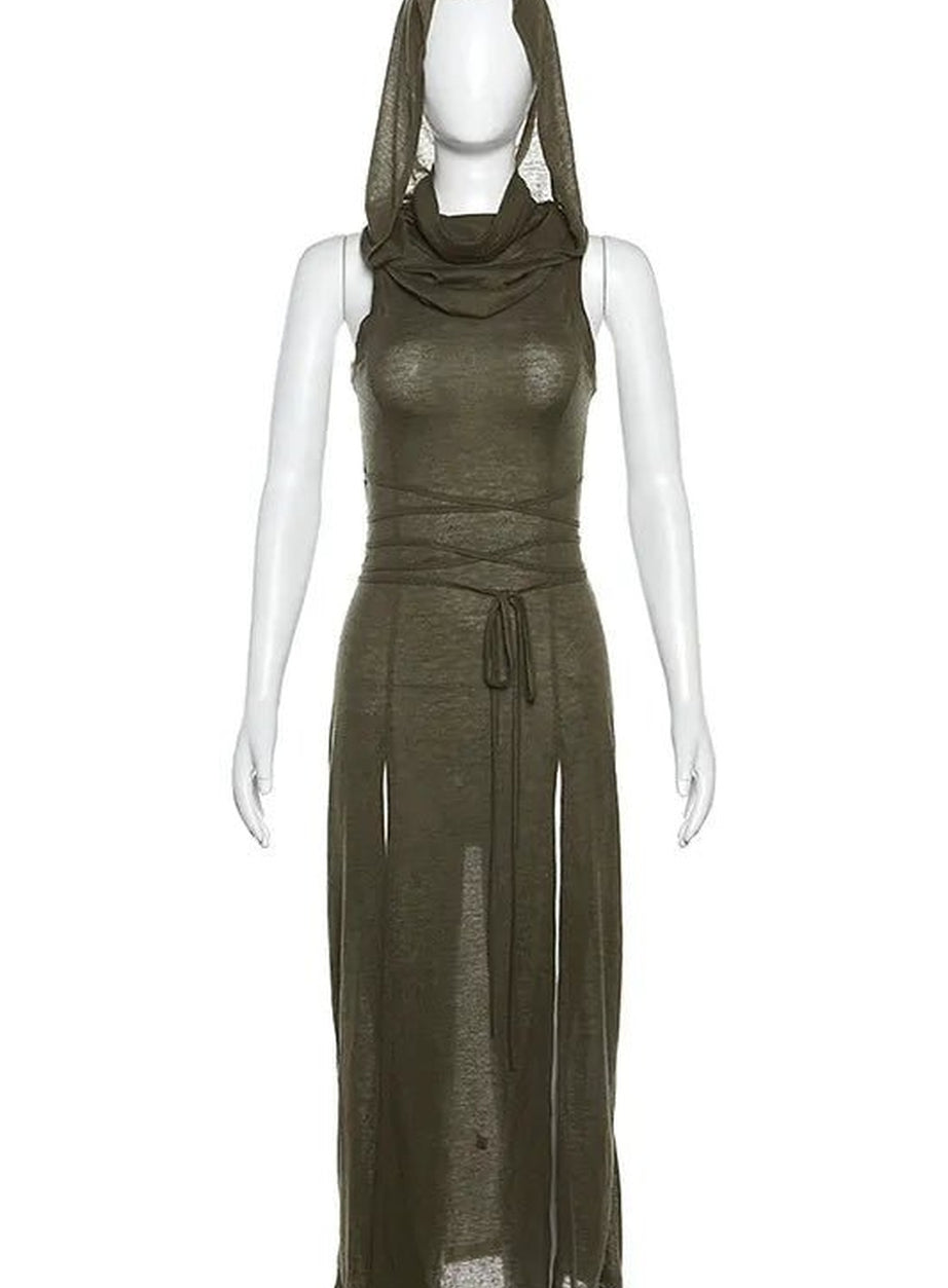 Y2k Gothic Punk Hollowed Midi Dress