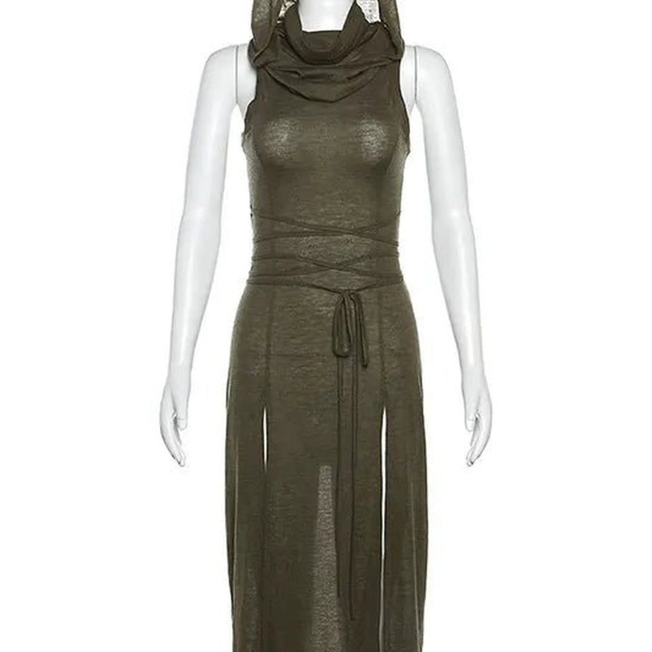 Y2k Gothic Punk Hollowed Midi Dress