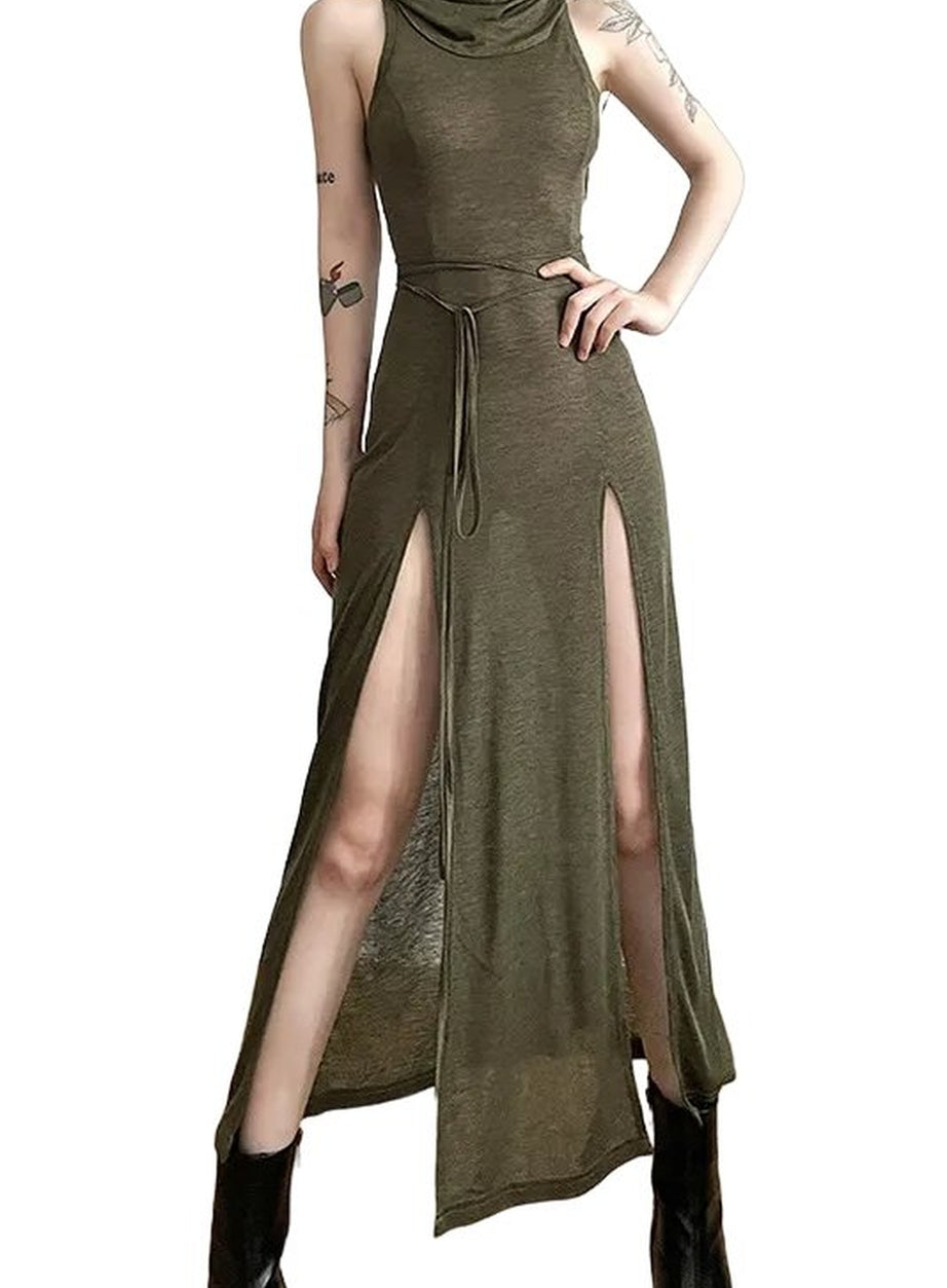 Y2k Gothic Punk Hollowed Midi Dress