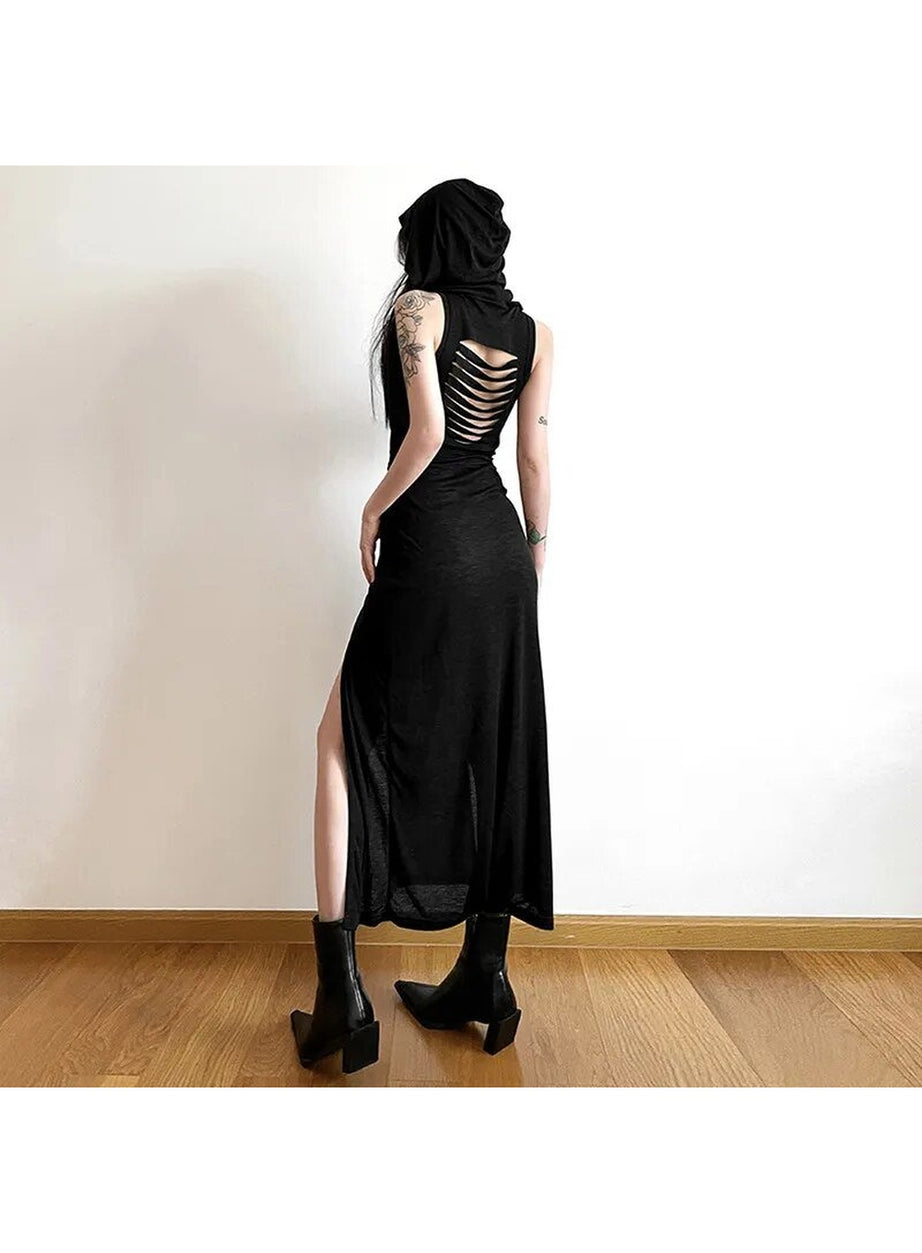 Y2k Gothic Punk Hollowed Midi Dress