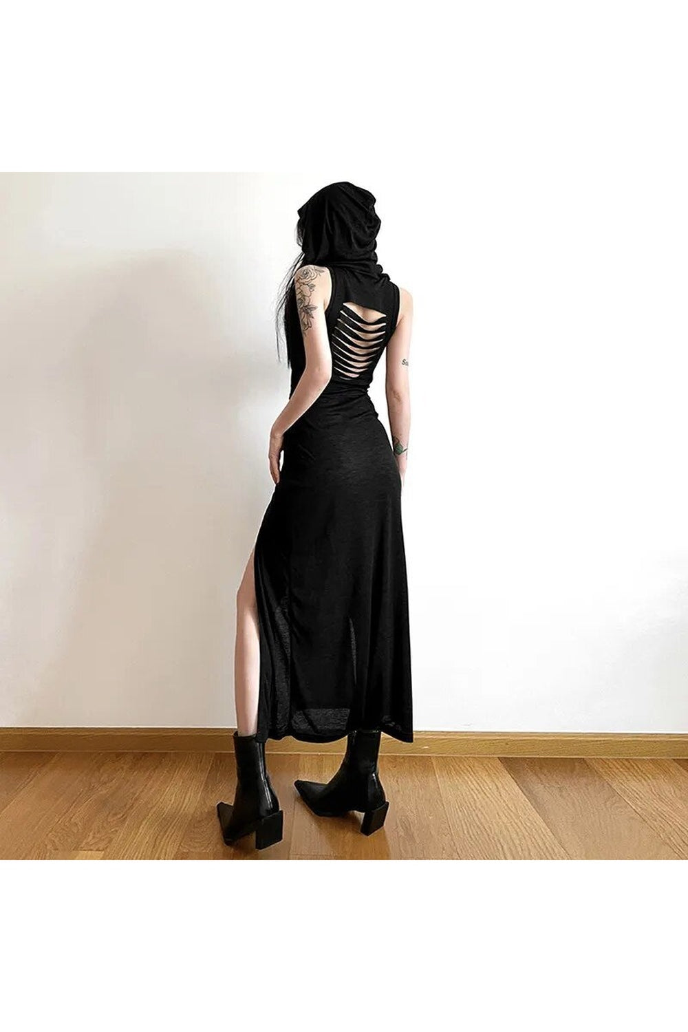 Y2k Gothic Punk Hollowed Midi Dress