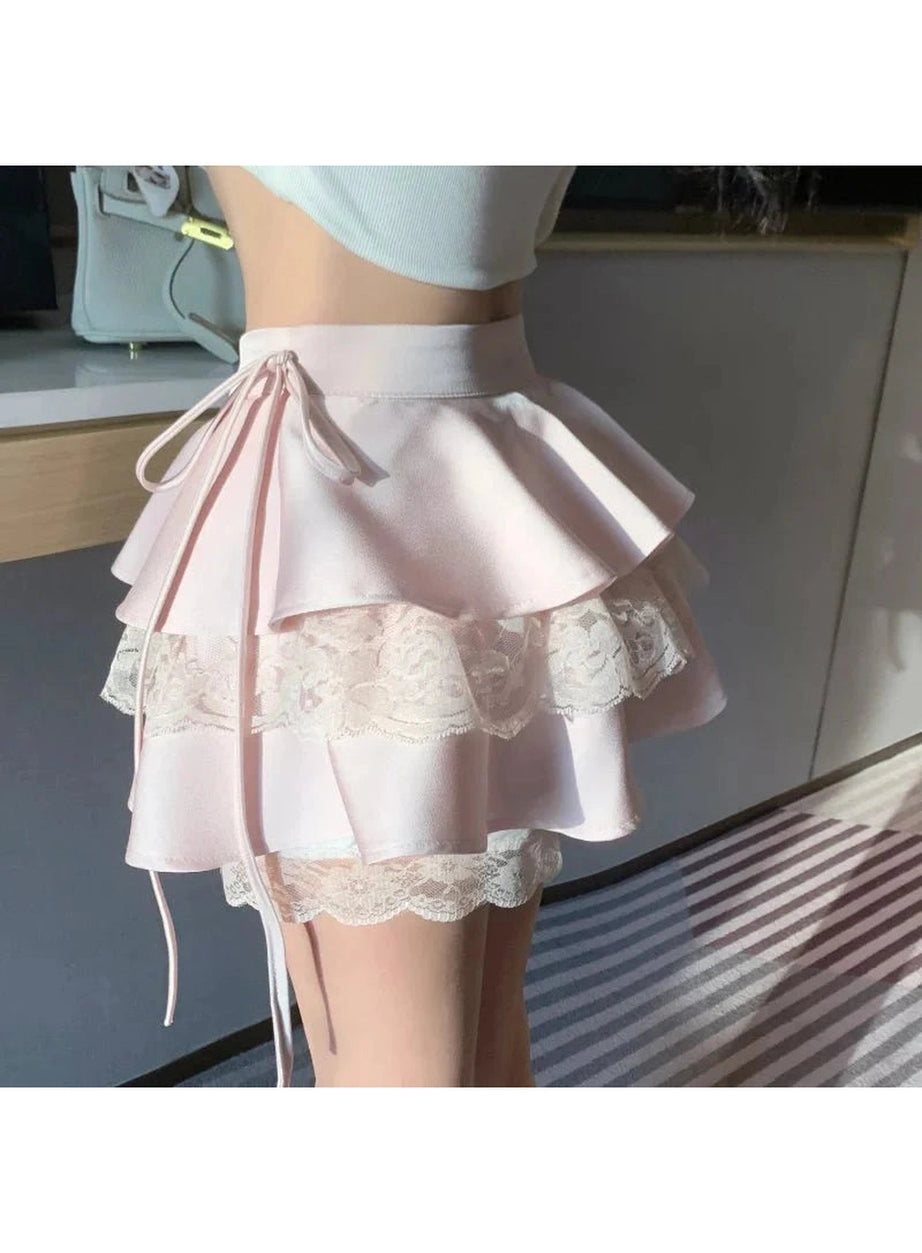 Y2k Gothic Ruffle Tiered Skirt