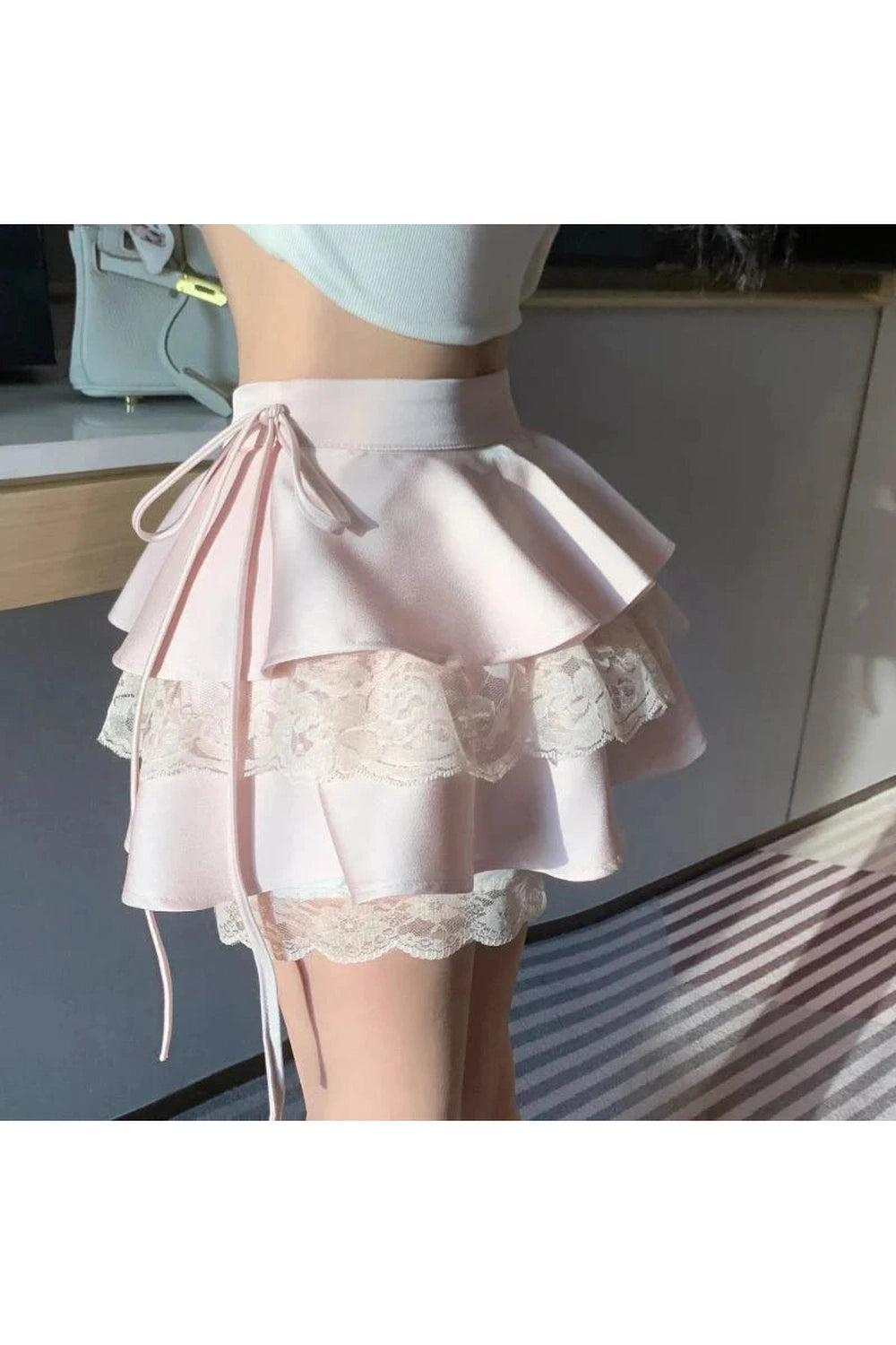 Y2k Gothic Ruffle Tiered Skirt