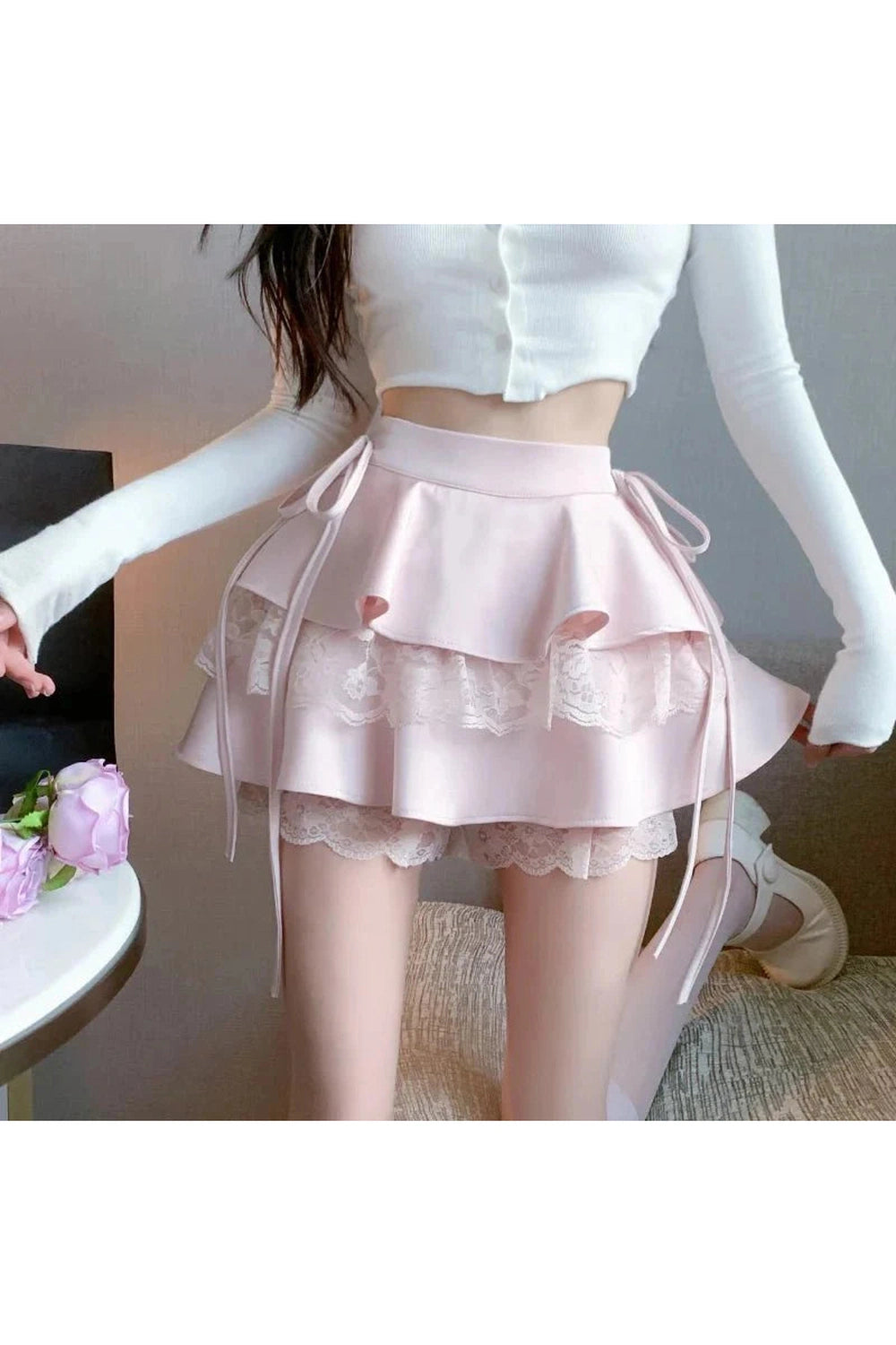 Y2k Gothic Ruffle Tiered Skirt