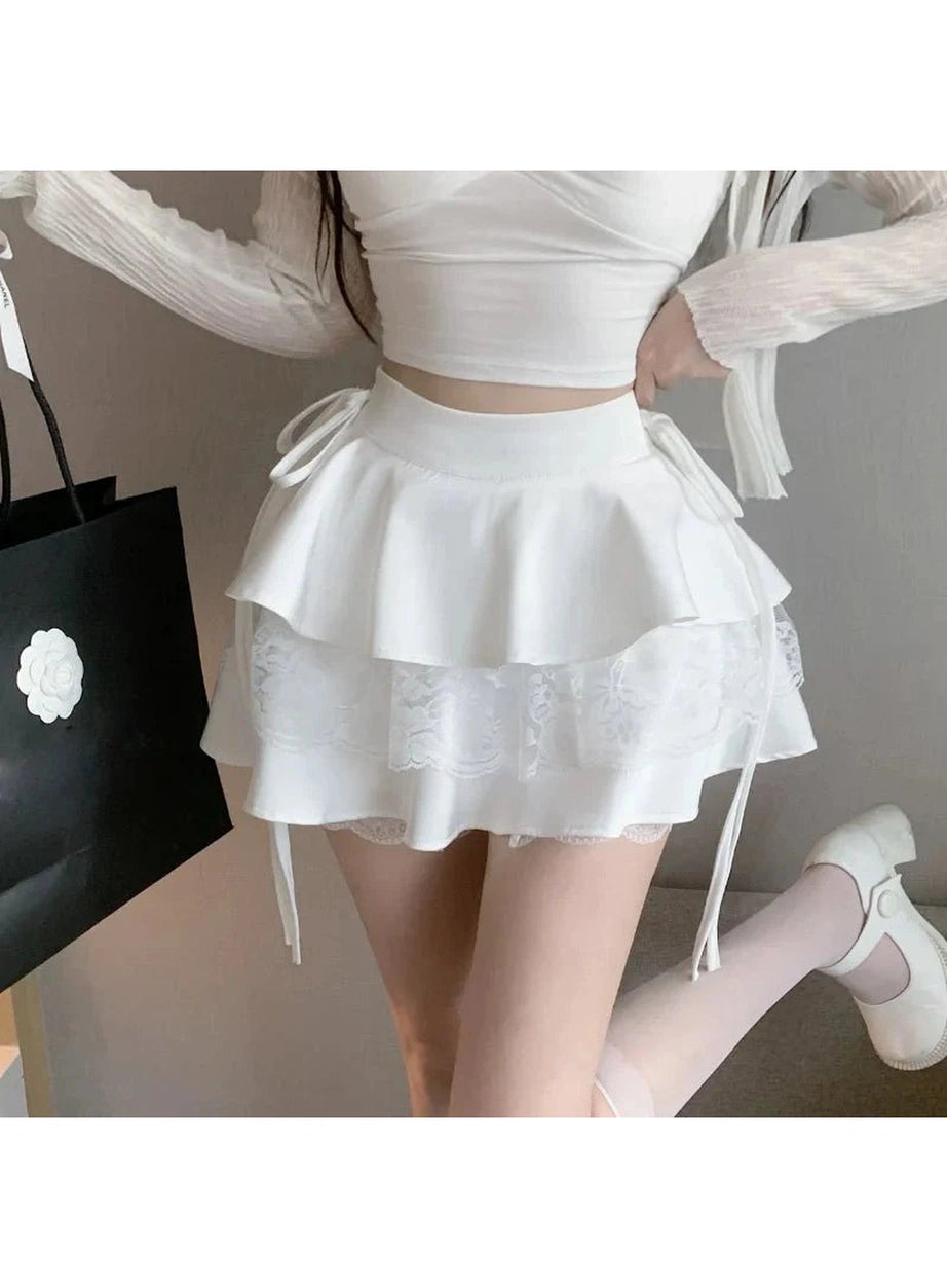 Y2k Gothic Ruffle Tiered Skirt