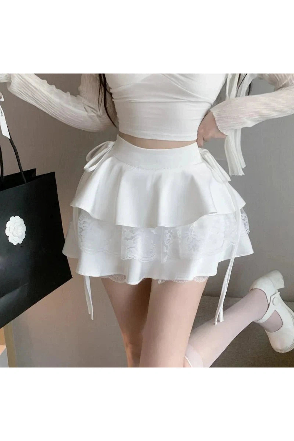 Y2k Gothic Ruffle Tiered Skirt