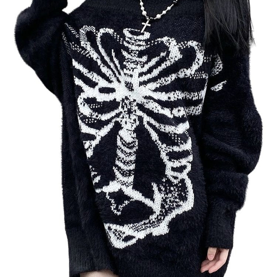 Y2k Gothic Skull Harajuku Pullover