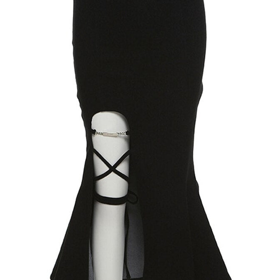 Y2k Gothic Slit Mermaid Skirt