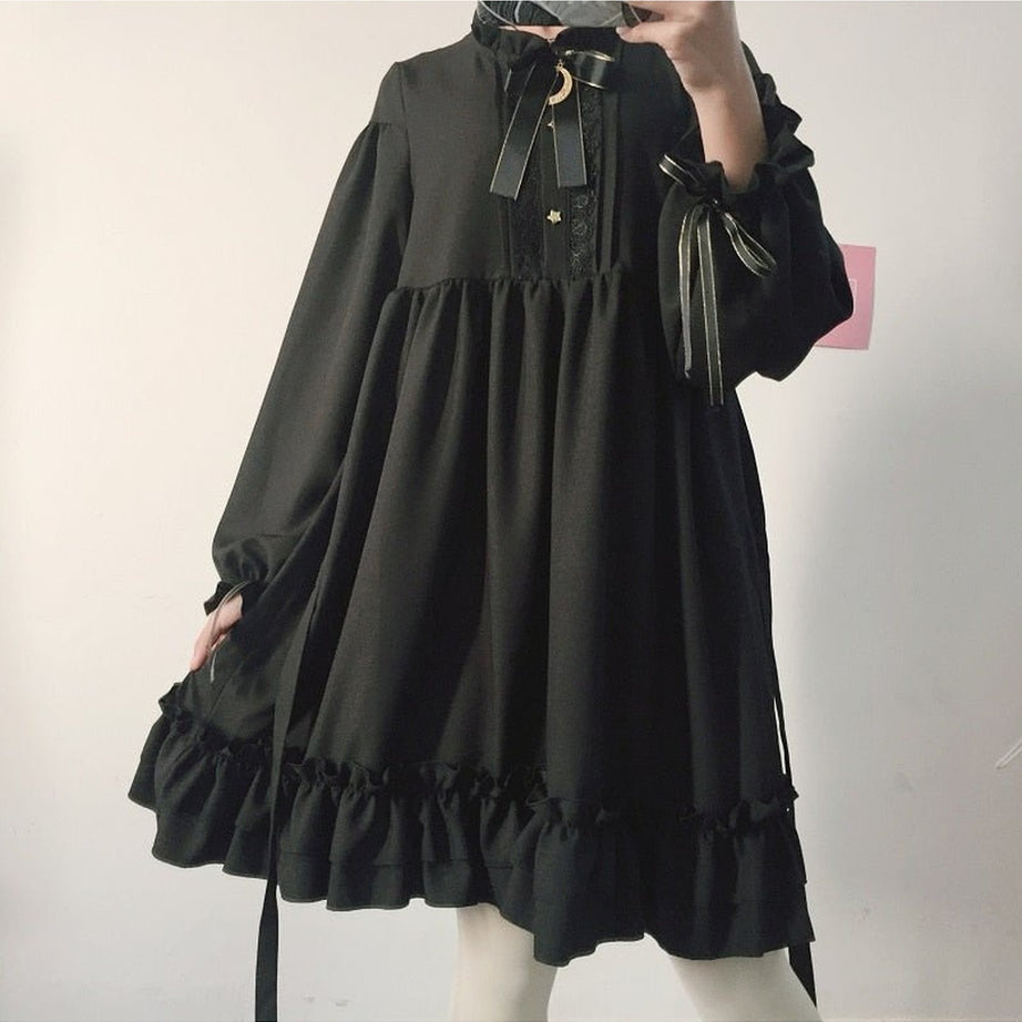 Y2k Gothic Summer Chiffon Dress