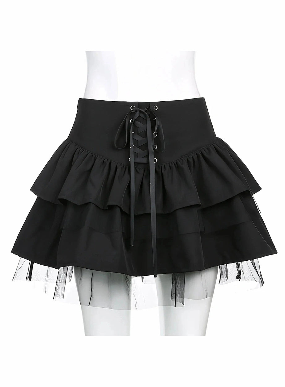 Y2k Gothic Summer Pleated Skirt