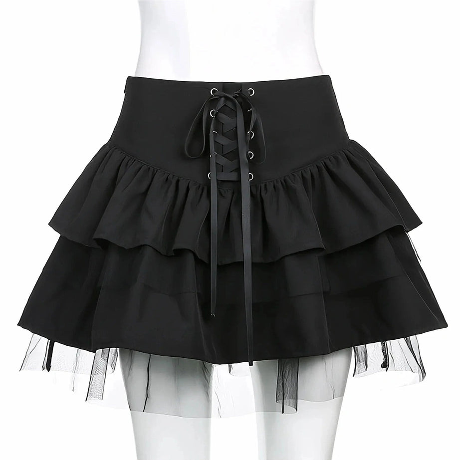 Y2k Gothic Summer Pleated Skirt