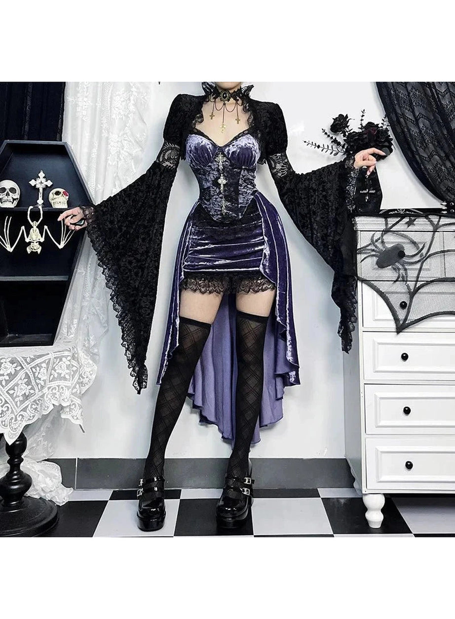 Y2k Gothic Velvet A-line Evening Dress