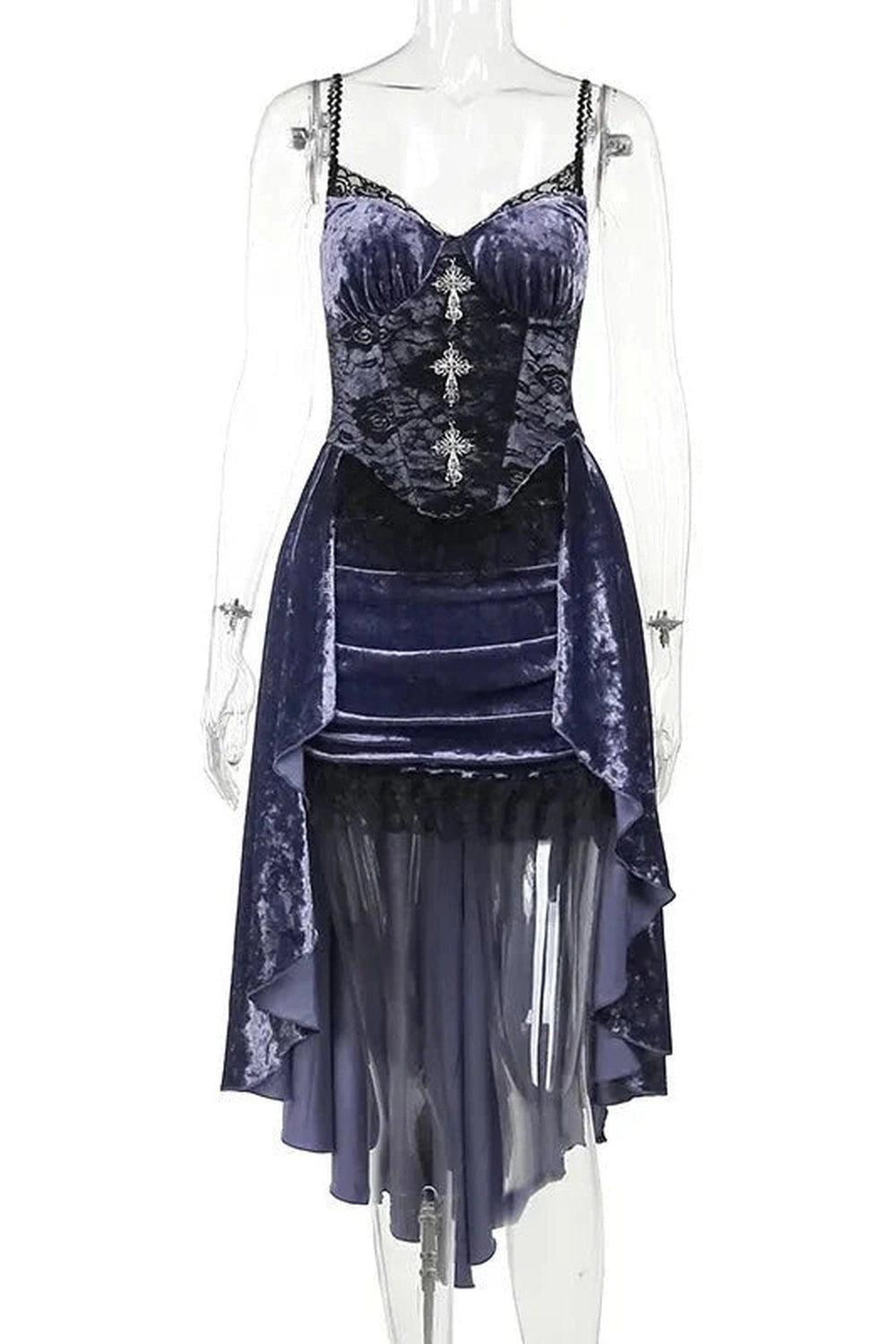 Y2k Gothic Velvet A-line Evening Dress