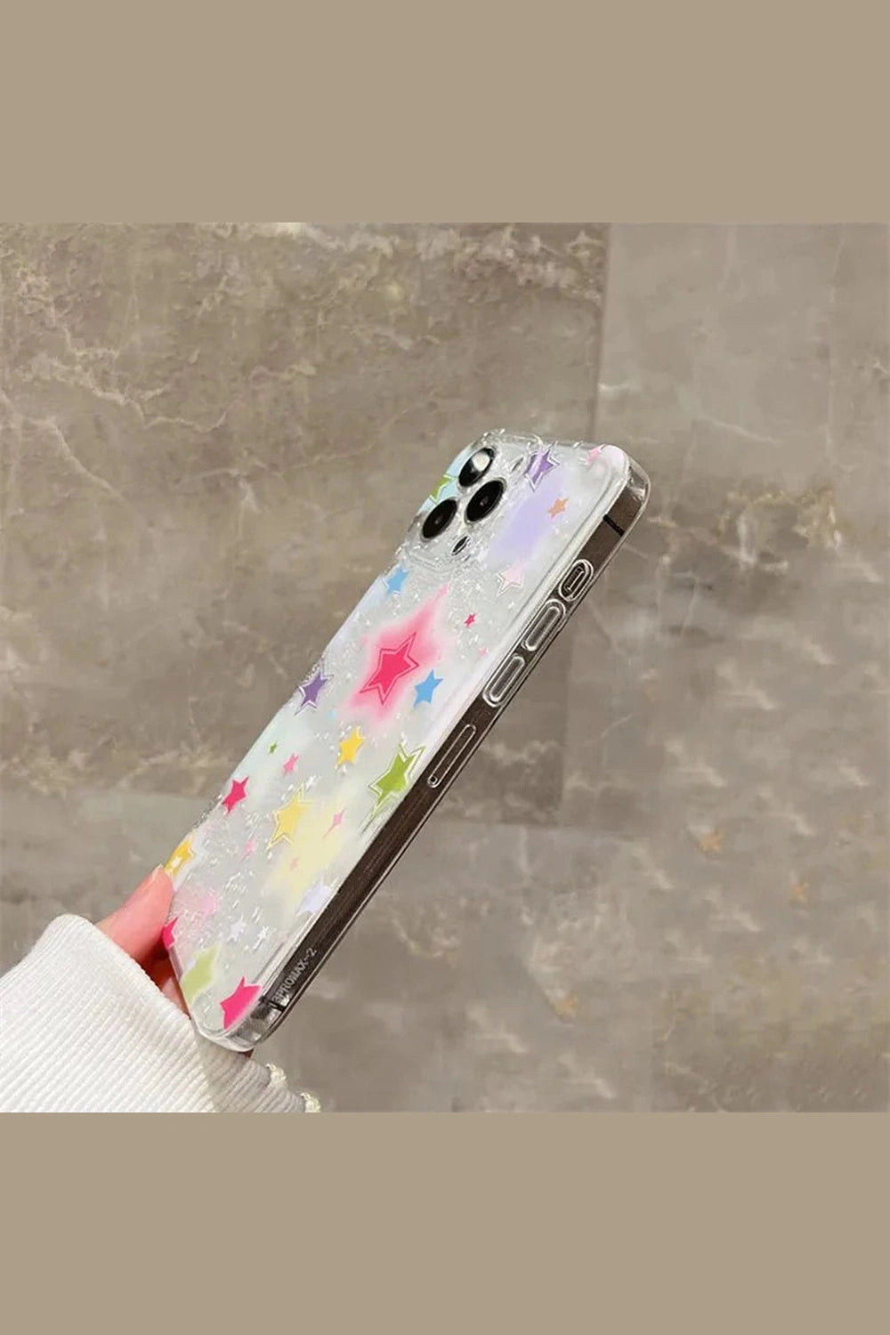 Y2k Gradient Star Clear Phone Case