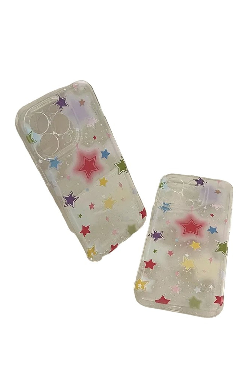 Y2k Gradient Star Clear Phone Case