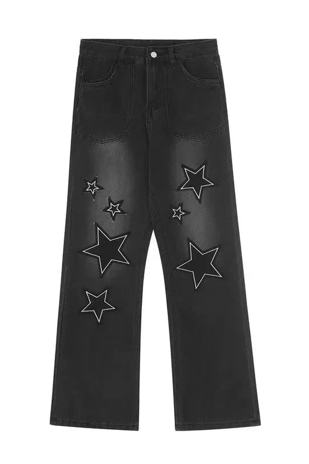 Y2k Acubi Gradient Star Embroidery Jeans