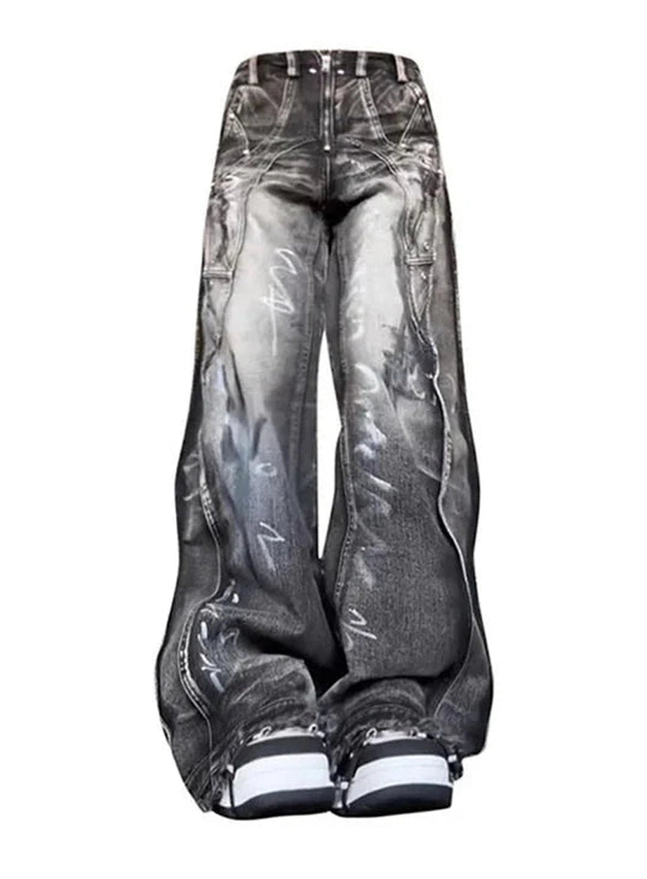 Y2k Graffiti Baggy Jeans