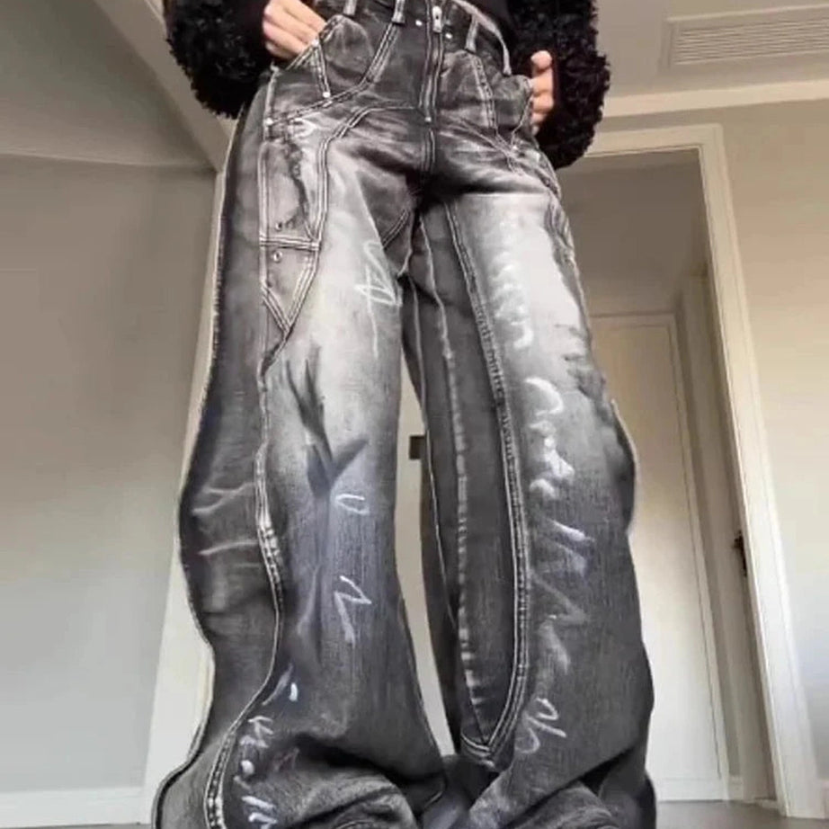 Y2k Graffiti Baggy Jeans