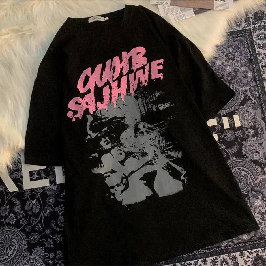 Y2k Graphic Print Oversized T-shirt