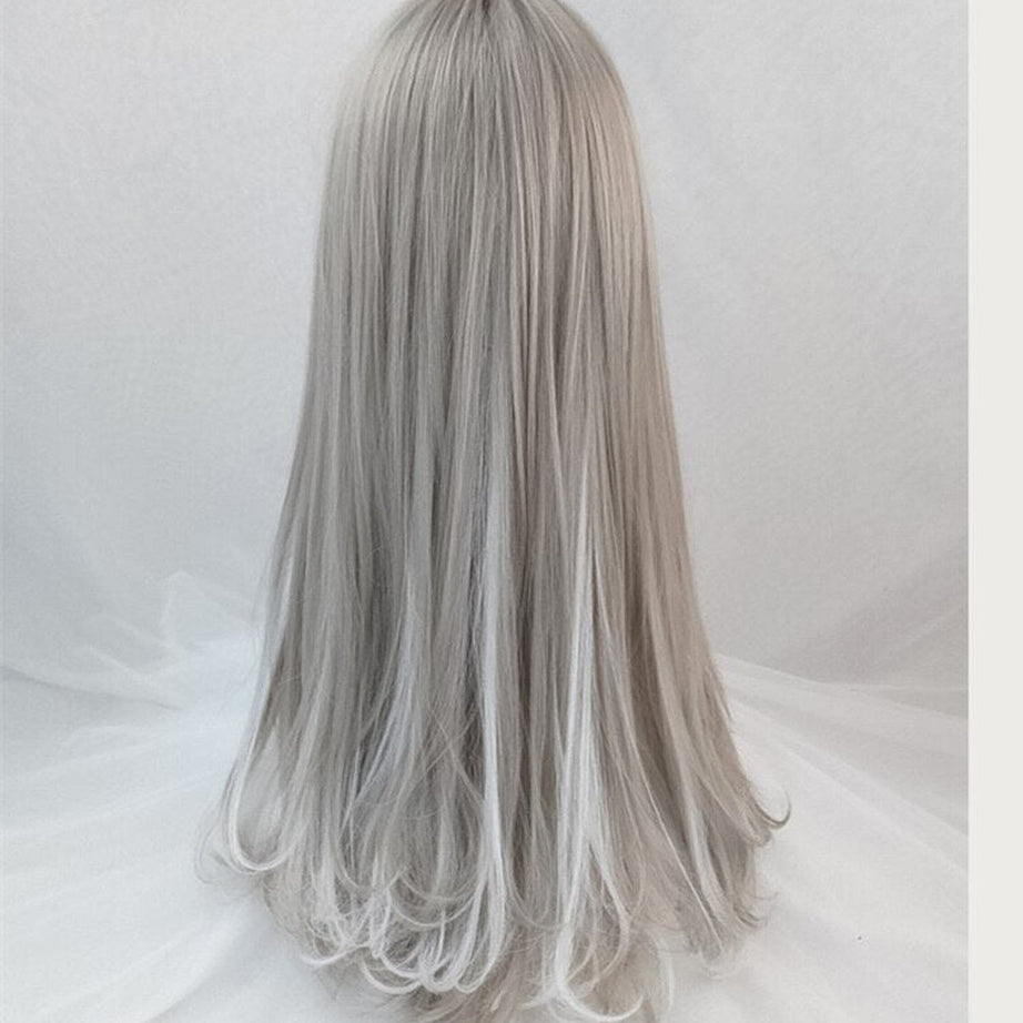 Y2k Gray Highlight Long Wig