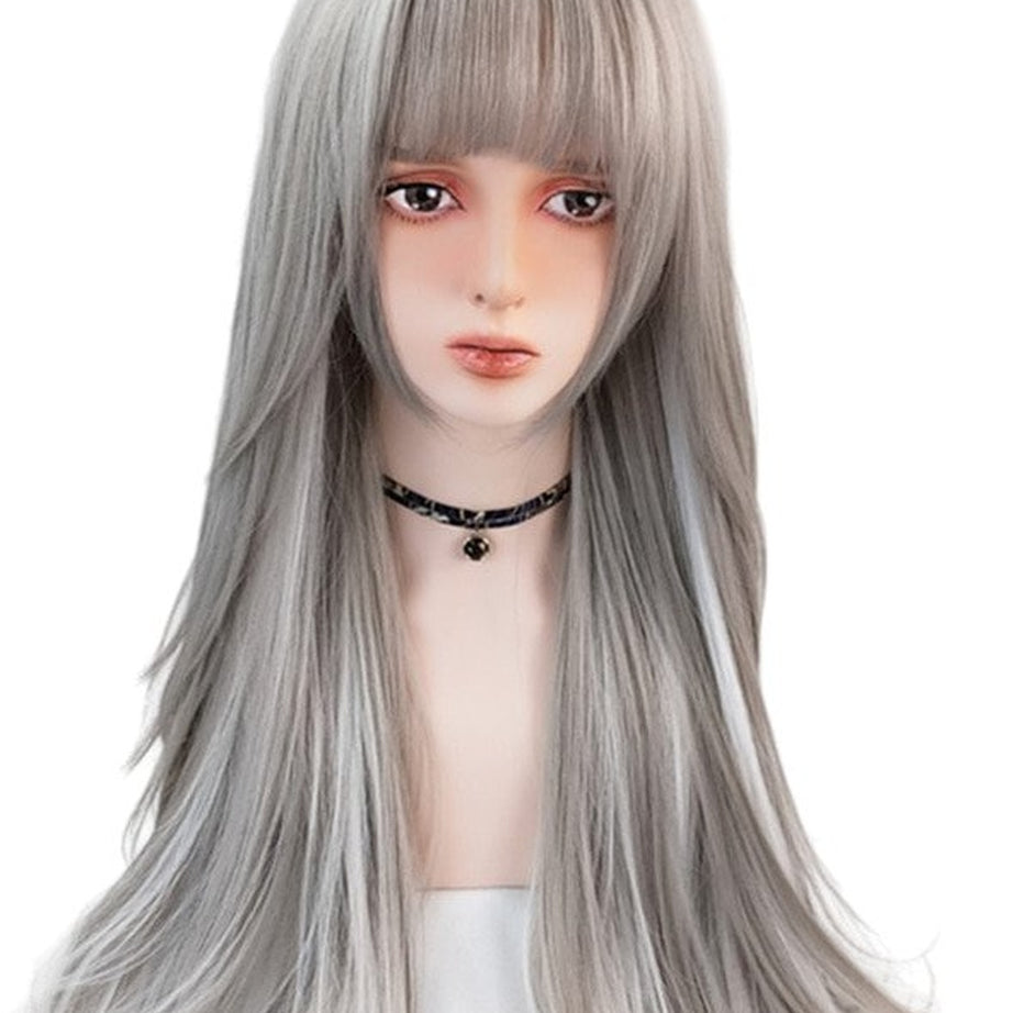 Y2k Gray Highlight Long Wig