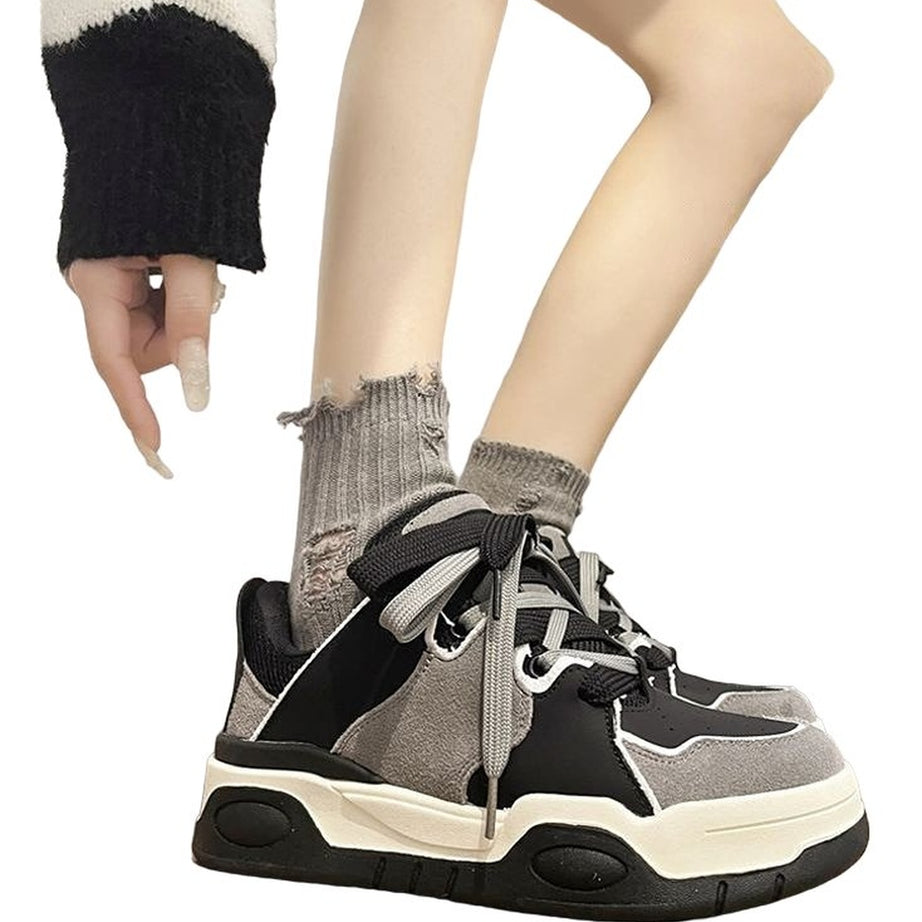 Y2k Gray Platform Sneakers