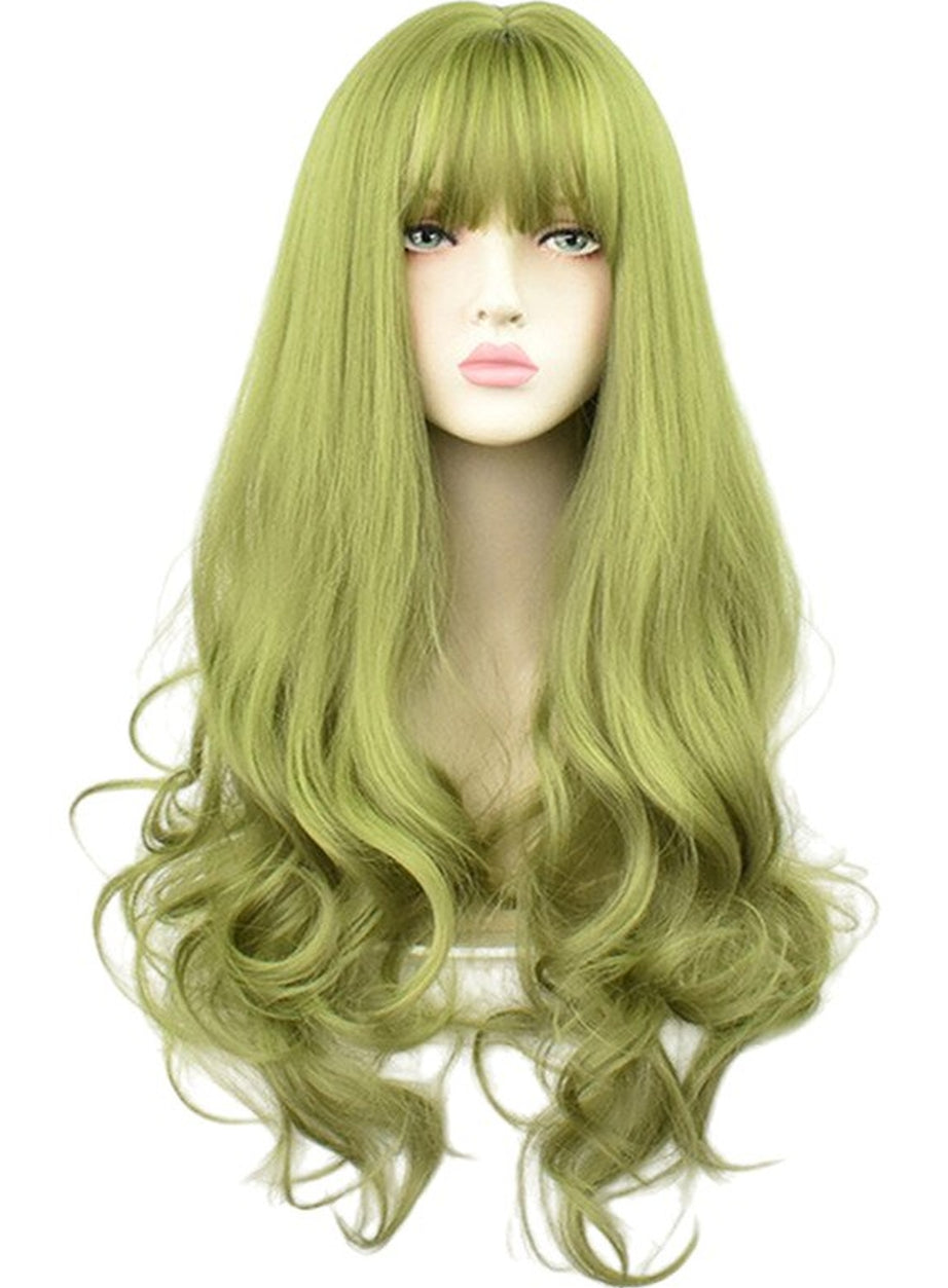 Y2k Green Black Curly Wig