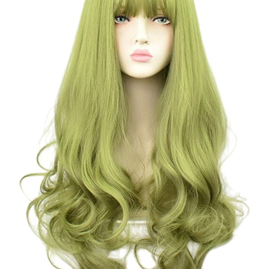 Y2k Green Black Curly Wig