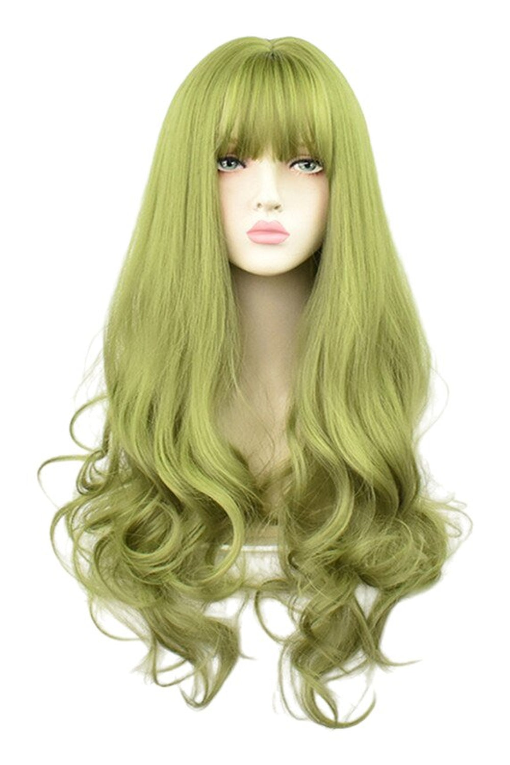 Y2k Green Black Curly Wig