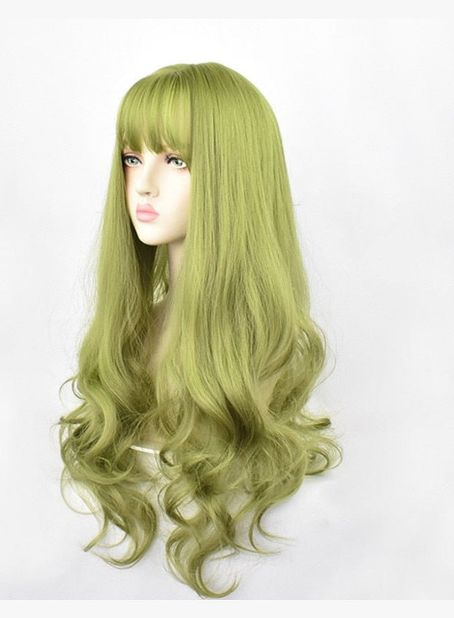 Y2k Green Black Curly Wig