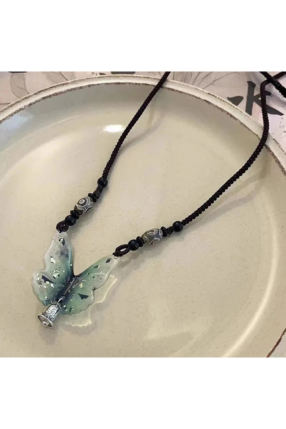 Y2k Green Butterfly Necklace