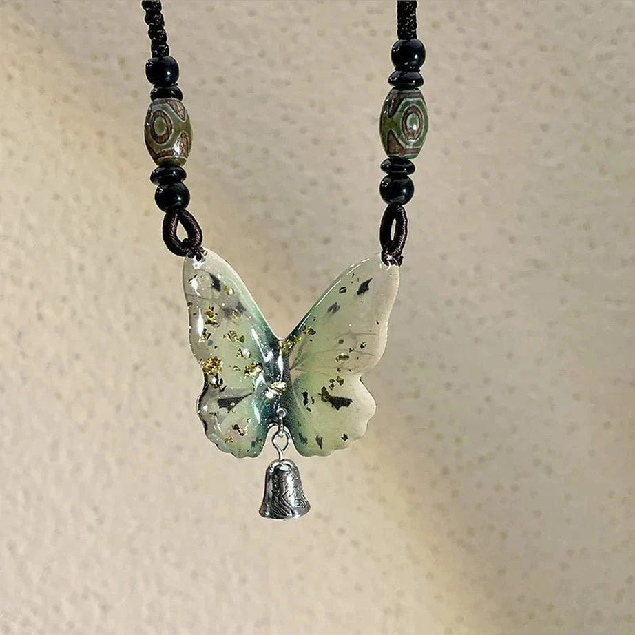 Y2k Green Butterfly Necklace