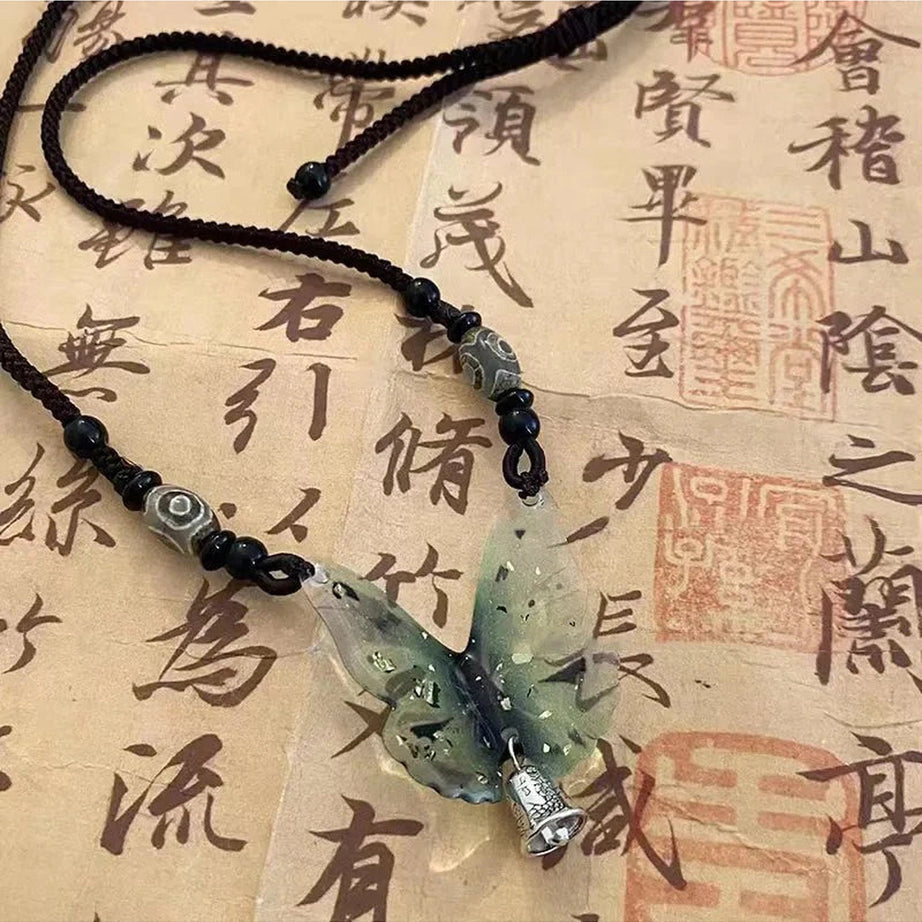 Y2k Green Butterfly Necklace