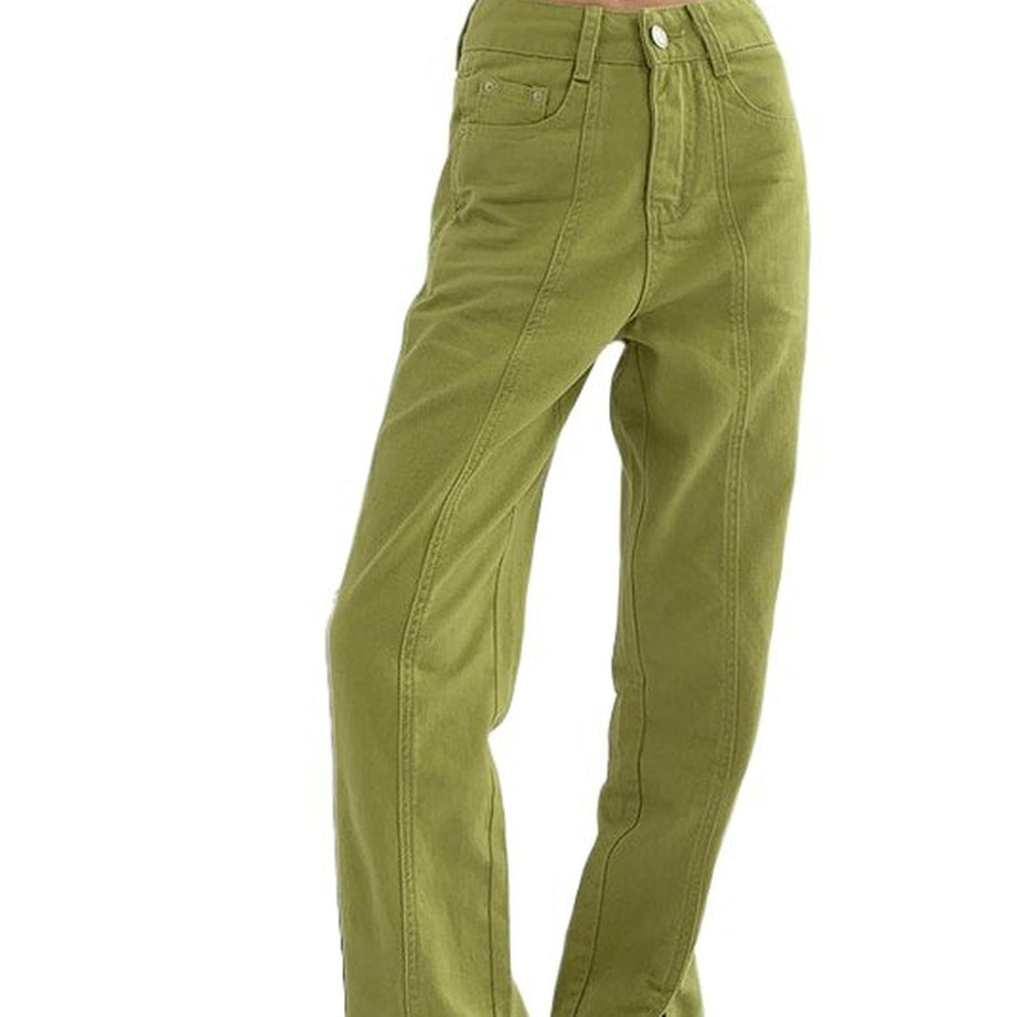 Y2k Green Jeans High Waist Denim