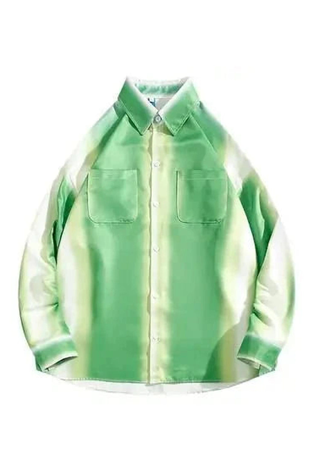 Y2k Green Ombre Button-Up Shirt